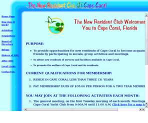 newresidentclub.org: New Resident Club of Cape Coral
The New Resident Club of Cape Coral