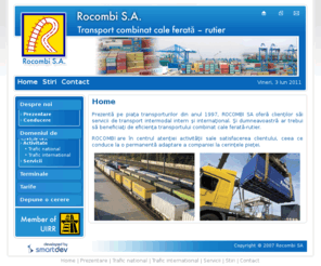 rocombi.ro: ROCOMBI SA - Transport combinat cale ferata-rutier
ROCOMBI SA - Transport combinat cale ferata-rutier