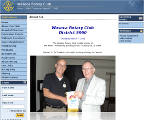 wasecarotary.org: Waseca Rotary Club :: District 5960  Chartered March 7, 1961
District 5960  Chartered March 7, 1961