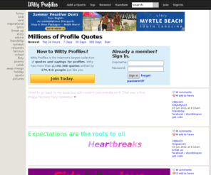 witty-p.com: WittyProfiles.com Millions of Profile Quotes
Millions of Profile Quotes