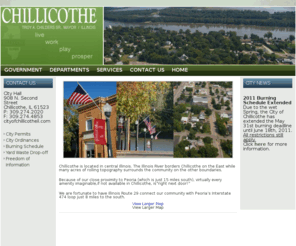 cityofchillicotheil.com: City of Chillicothe Illinois





Chillicothe is located in central Illinois. The Illinois River borders Chillicothe on the East while many acres of rolling topography surrou