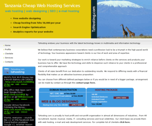 tzhosting.com: Tanzania Web Hosting and designing | TzHosting.com -  Affordable & Quality Web Hosting Package in Tanzania
TzHosting is Tanzanian based web hosting, web development, website designing and SEO consultants based in Dar es salaam. TzHosting provide free services for non-profit organisations in Tanzania and affordable prices for SME based in Tanzania.