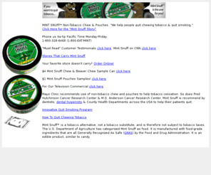 slumwow.com: Mint Snuff herbal chew - non-tobacco chew, quit chewing tobacco
Mint Snuff herbal chew - non-tobacco chew, quit chewing tobacco