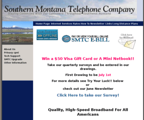 smtel.com: 1-406-689-3333 Southern Montana Telephone Company In Wisdom, Montana
Southern Montana Telephone Company is an independent family-owned telephone company serving the exchanges of Divide, Wise River, Wisdom, Jackson and Grant.  