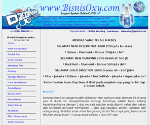 bisnisoxy.com: .: BISNIS OXY Air Minum Beroksigen, Bisnis Air Minum Beroksigen yang Menyembuhkan :.
bisnis oxy bisnis online dengan produk air beroksigen tinggi yang menyehatkan cepat memberikan pasive income oxy sehat.