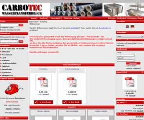 carbotec-shop.com: Carbotec-Shop - Home
Die Firma Carbotec ist der Hersteller von waermeisolierten Maschinen fuer den Wassertransferdruck. Wir sind Generalimporteur für Wassertransferdruckfolien in 1m breite.