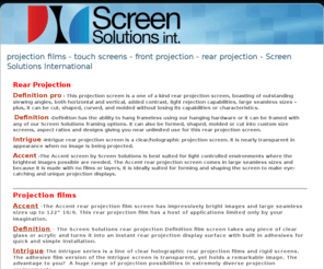 ssiscreens.info: Projection Films - Rear Projection - Front Projection- Touch Screens| ssiscreens.info
projection films, projection screens, rear projection, front projection, touch screens