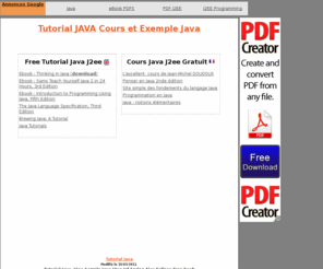 tutorial-java.org: Tutorial Java J2ee, Cours , exemple , Sample
Tutorial Java Free book download J2ee