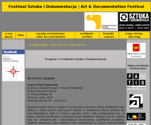 doc.art.pl: Festiwal Sztuka i Dokumentacja | Art and Documentation Festival
Oficjalna strona Festiwalu Sztuka i Dokumentacja