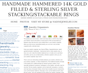 hammeredstackingrings.com: Nadine's collection of chunky & skinny stacking rings. Wear them alone or in a stack: 14K gold fill & sterling silver interesting, casual stackable rings.
Buy handmade! Beautiful alone, stacked together or combined with other rings from my shop.Almost all of the stacking rings here show my own hand-textured finish:  shiny, smooth satin or hand hammered.