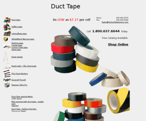 duct-tape.com: Duct tape / Colored Duct Tape
Duct tape as low as $6.54 per roll (plus freight), black and colors.