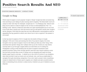 positivesearchresults.org: Positive Search Results and SEO – What is it all about?
Information about search engines and indexing your website. Positive Search Results Delivers!