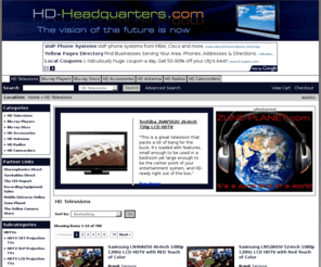 hd-headquarters.com: HD Headquarters - The Hi Def Store
High Definition Television, Cameras, Video Equipment, Game Consoles, Movies, DVD's, Software, Production Software