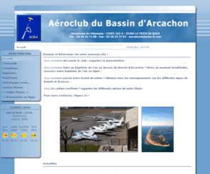 acba-fr.com: Aéroclub du Bassin d'Arcachon - Accueil
Site de présentation de l'Aéroclub du Bassin d'Arcachon.