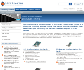 ksi-corporation.com: Bus timing boards, IRIG, GPS, time stamping, frequency & synchronization - Spectracom Corp.
Spectracom offers a complete line of bus timing boards to meet your time stamping, frequency and synchronization requirements.  Applications include secure military communications, telemetry, satellite ground stations, aerospace, test ranges, power utilities, and process control systems.