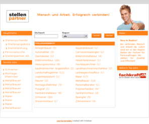 stellenpartner.com: Stellenangebote
Stellenportal für Handwerk - Technik - Industrie