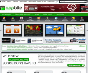 appbite.com: Appbite.com - The iPhone App Site - Reviews for iPhone, iPad & iPod Touch.
AppBite provides App Reviews for iPhone, iPad & iPod Touch. Best iPhone games, Apple News, Developer profiles. Honest reviews of applications that made it big or hit rock bottom.