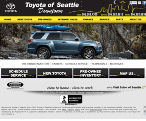 toyotaofseattle.com: Toyota of Seattle | Seattle Toyota Dealer | Used Cars Seattle | Toyota Dealership Seattle, Washington
Toyota of Seattle is your Seattle Toyota Dealer Selling New and Used Cars Seattle. Your Toyota Dealership Seattle, WA Downtown, Offering A+ Customer Service, Fair Prices, & HASSLE-FREE Sales