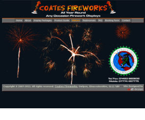 coatesfireworks.co.uk: Coates Fireworks, Dursley - 01453 457775
A professional fireworks display organization based in Gloucestershire.