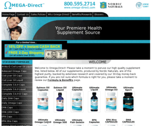 omega-direct.com: Nordic Naturals On Sale by Omega-Direct
Complete line of Nordic Naturals' products, including Omega-3, Omega-6, DHA, EPA, Cod Liver Oil, and other essential fatty acid food supplements.