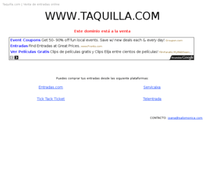 taquilla.com: Taquilla.com | Compra tus entradas online
Acceso a las principales plataformas para la compra de entradas online. Tu taquilla en casa