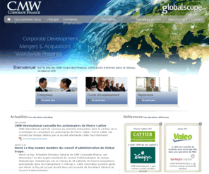 cmw.fr: CMW -Bienvenue / Welcome / 欢迎
Conseil financier en fusions-acquisitions membre du réseau GLOBALSCOPE