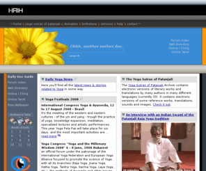 hrih.net: HRIH net
Hrih, A comprehensive and frequently updated edu-commercial directory of spirituality oriented sites and resources, consultations, weekly journal, online shop, free online oracles, and more.