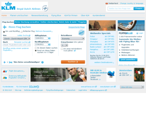 klm.ch: KLM Royal Dutch Airlines Comprehensive Travel Planning Site
KLM Royal Dutch Airlines-Reiseplanungsseite für Ihre (Lastminute-)Flugtickets, Hotelbuchungen und Mietwagen. Und für alle unsere anderen Sonderangebote und (ermäßigten) Flugtarife zu weltweiten Reisezielen.