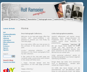 rrautogramme.com: Rolf Ramseier Autographs - Autogramme und Autographen
Swiss dealer in authentic autographs from history, entertainment, science, sports, space, music, movie, celebrity and more. Over 2000 autographs in our online shop.