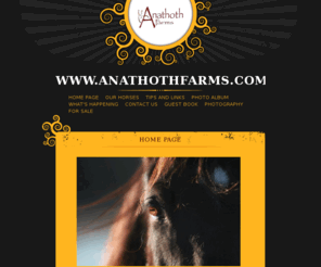 anathothfarms.com: Anathoth Farms - Home
Family farm featuring gaited horses.