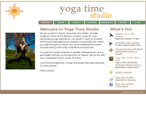 loudounyoga.com: Yoga Time Studio - Purcellville Loudoun
Yoga Time Studio in Purcellville, VA serving Western Loudoun yogis. Open to all levels, our studio is a welcoming community of students and teachers.