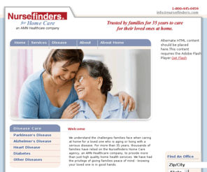 nursefinders.net: Nursefinders Home Care - an AMN Healthcare Company
Nursefinders Home Care - Trusted by families for 35 years to care for their loved ones at home. The Nursefinders Home Care agency prides itself with providing exceptional nurses and caregivers for numerous home care services. 