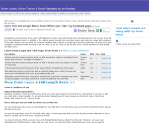 dooleydrums.com: Acoustic Drum Loops, Drum Tracks & Drum Samples by Jim Dooley
Drum loops, drum tracks & drum samples. I also offer custom drum loops and custom drum tracks at affordable prices.