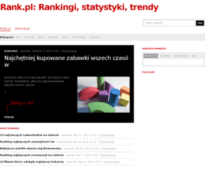 rank.pl: Rankingi, statystyki, trendy => Rank.pl
Rank.pl: Rankingi, statystyki, trendy