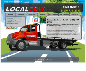 towingalameda.com: LOCAL TOW - Towing in Alameda CA - (415) 737-2735
Alameda CA Local TOW remains undisputed for towing Alameda assistance and remarkable towing services Alameda clients are looking for. We guarantee fast, reliable and efficient Alameda city towing with innovative tow trucks Alameda fleets.