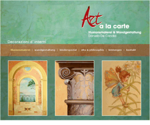 art-a-la-carte.eu: Art a la carte - Illusionsmalerei, Wandgestaltung
Entwurf, Beratung, Planung und Durchführung von anspruchsvollen Wandmalereien in Schwimmbädern, Restaurants, Hotels und in privaten Wohnräumen.