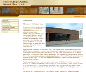 burlingtonialawyers.com: Burlington Injury Attorney Des Moines Bankruptcy Lawyer Workers Compensation Real Estate Southeast Iowa
We provide high quality legal representation for all of southeast Iowa in personal injury, workers compensation, bankruptcy, social security disability and many other legal issues. From our office in Burlington, Iowa, our attorneys work hard to protect our clients' rights.