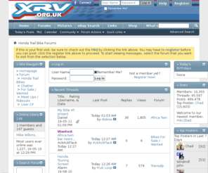 xrv.org.uk: Honda Trail Bike Forums
The Honda Trail Bike Forums provide a place for all trail bike riders to congregate, swapping advice, stories and pictures. We pride ourselves on our friendliness. We cover the Africa Twin, Transalp, Varadero, Dominator and XR range of bikes.