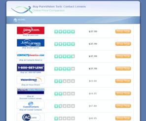 buypurevisiontoric.com: Buy PureVision Toric  Contact Lenses with discount codes and rebates.
PureVision Toric  contact lenses are one of the best selling Toric lens supplied by Bausch & Lomb, a world leader in manufacturing lenses.  Find the lowest online price for PureVision Toric  made by Bausch & Lomb.