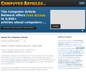 computerarticles.net: Computer Articles
Read thousands of computer articles for free - browse for an article about computers