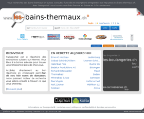 les-bains-thermaux.ch: Les bains thermaux en Suisse - Swissportail, l'information en 2 clics!
bains thermaux en Suisse sont sur Swissportail, l'information en 2 clics!