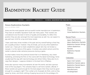 badmintonracketguide.com: Badminton Racket Guide
Find out everything you ever needed to know about badminton rackets.