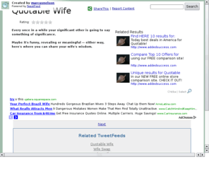 quotablewife.com: Quotable Wife
Quotable Wife, marcusnelson, robknight