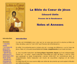 labibleducoeurdejesus.com: La Bible du Coeur de Jésus - Notes et Annexes
La Bible du Coeur de Jésus - Notes et Annexes