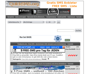 quicksms.org: FREE SMS Gratis SMS Anbieter Liste -  - Alle Einträge
List Of Free SMS Sites - Gratis SMS Anbieter Liste