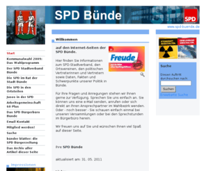 spd-buende.de: #Start# - SPD Bünde: Herzlich Willkommen!
Die offizielle Homepage der SPD Bünde