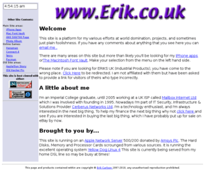 erik.co.uk: Erik
Erik Carlson's Home Page