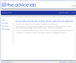 theadvicelab.com: The Advice Lab
The Advice Lab provides technical consultancy to financial services businesses.