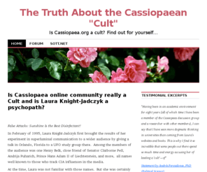 vincentbridgescult.org: Laura Knight Jadczyk and the Cassiopaea Cult
A look inside the Cassiopaea movement with an emphasis on its leader, Laura Knight-Jadczyk