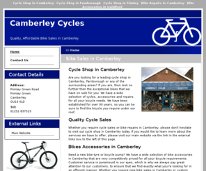 frimleycycles.com: Cycle Shop in Camberley : Camberley Cycles
Contact Camberley Cycles today for bike sales in Camberley or bike repairs in Guildford.